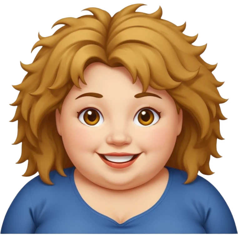 fat woman with messy hair emoji