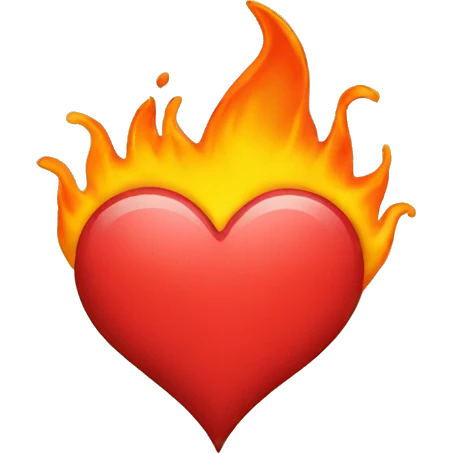 Heart with flame above  emoji