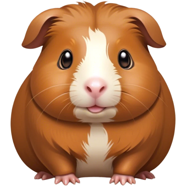 Cinematic Cute Brown Guinea Pig Portrait Emoji, Head tilted playfully and inquisitively, showcasing a velvety brown coat with a natural sheen, round, sparkling dark eyes filled with curiosity, Simplified yet irresistibly adorable features, highly detailed, glowing with a warm, friendly glow, high shine, affectionate and lively, stylized with a touch of whimsy, bright and endearing, soft glowing outline, capturing the essence of a mischievous yet loving guinea pig, so playful it feels like it could nuzzle out of the screen into your arms! emoji