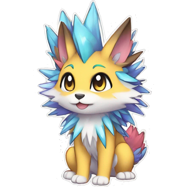 Anthro Scalie Spiky Cool Edgy Magical Shiny Colorful Pastel Sparkle Kemono-style Chibi Fantasy-Animal-Fakémon-Pokémon-Hybrid Fur Sona Aesthetic Full Body emoji