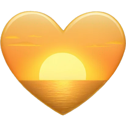 golden sunset colored heart emoji