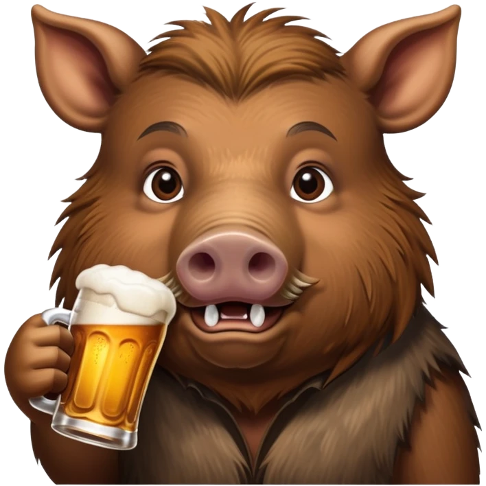Кабан с пивом emoji