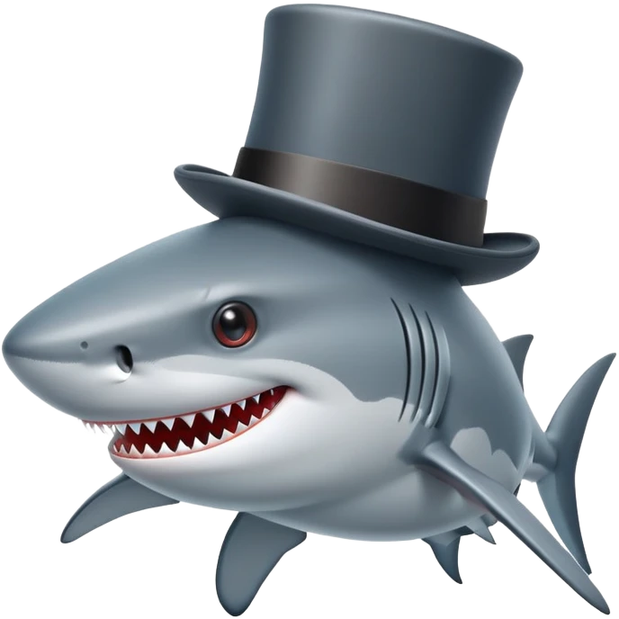 Shark with a top hat emoji