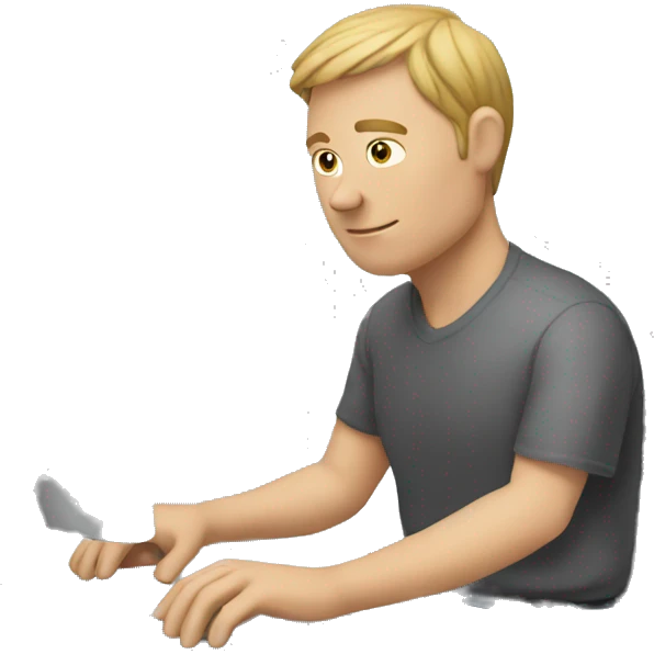 white-man-on-his-computer emoji