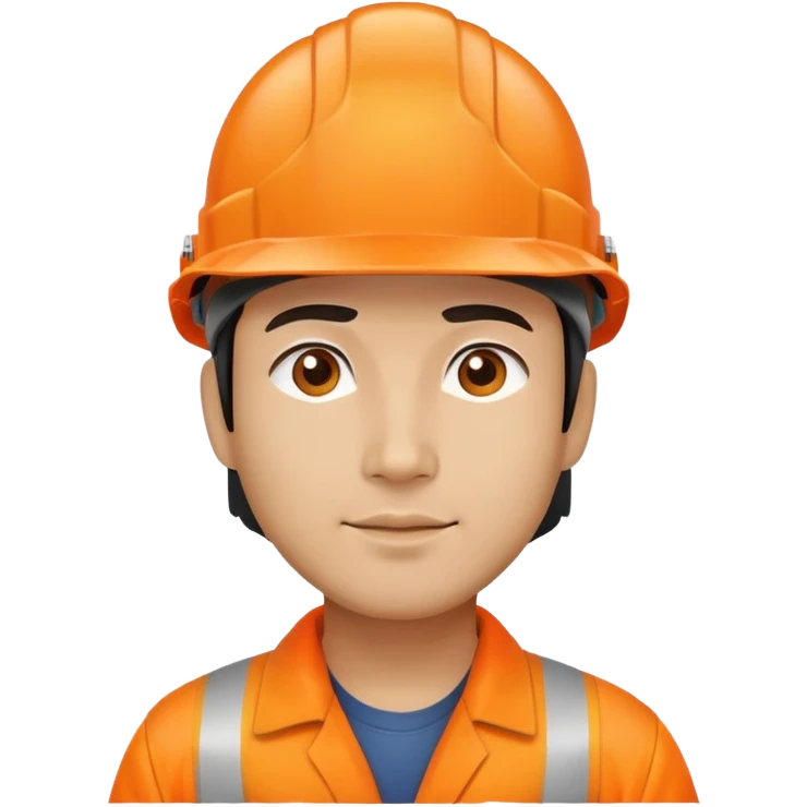 Man of Chinese appearance wearing an orange safety helmet emoji