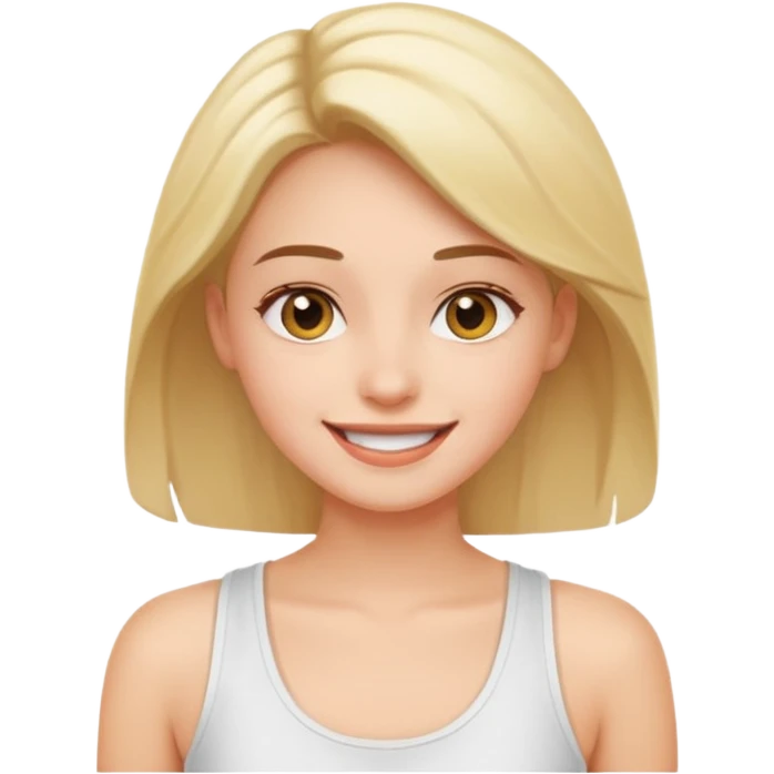 Mutlu kız üstünde askılı kıyafet olan emoji