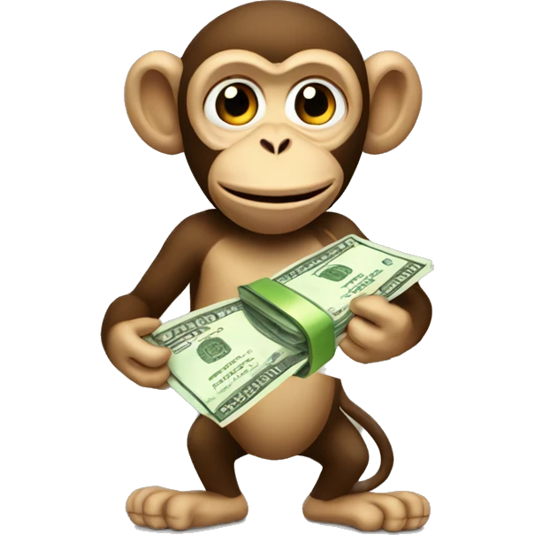 Monkey holding money emoji