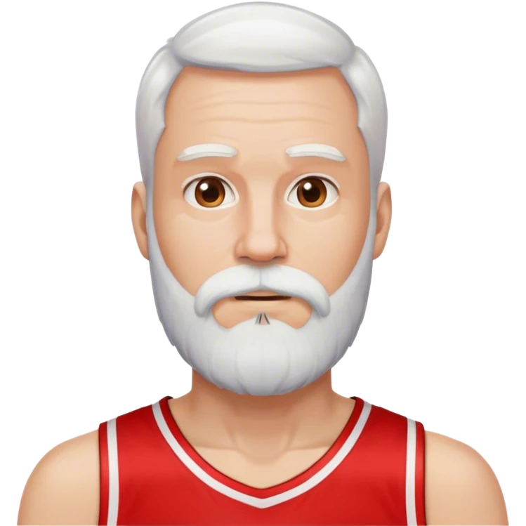 A white beard man with basketball red jersey  emoji