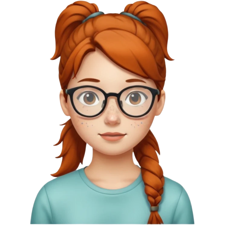 Ponytail Girl with Glasses emoji
