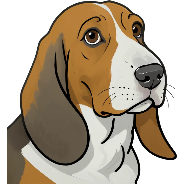 Basset hound eating ramen  emoji