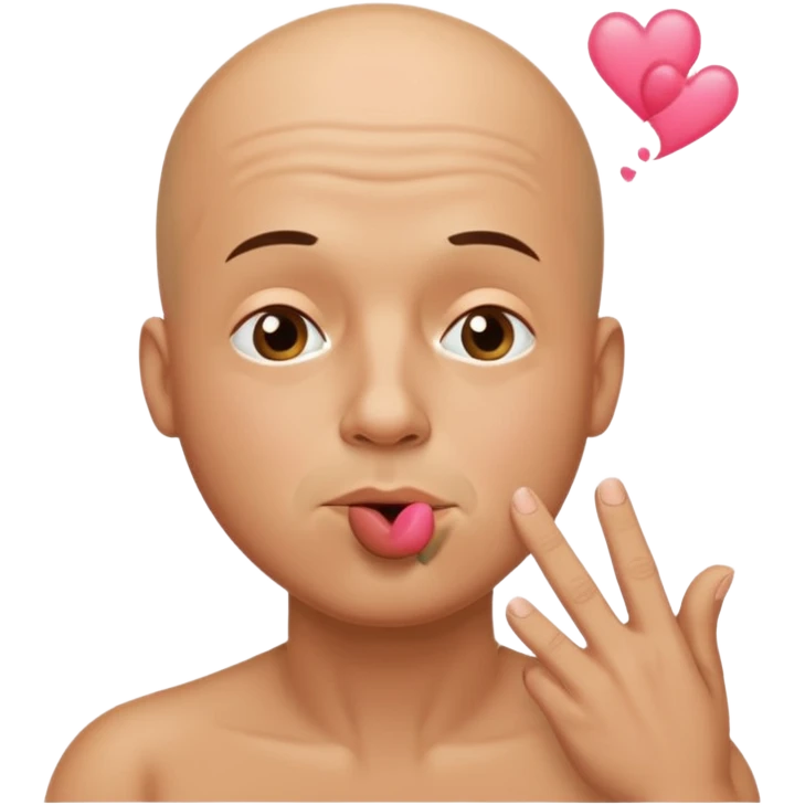 Blow kiss from bald guy emoji