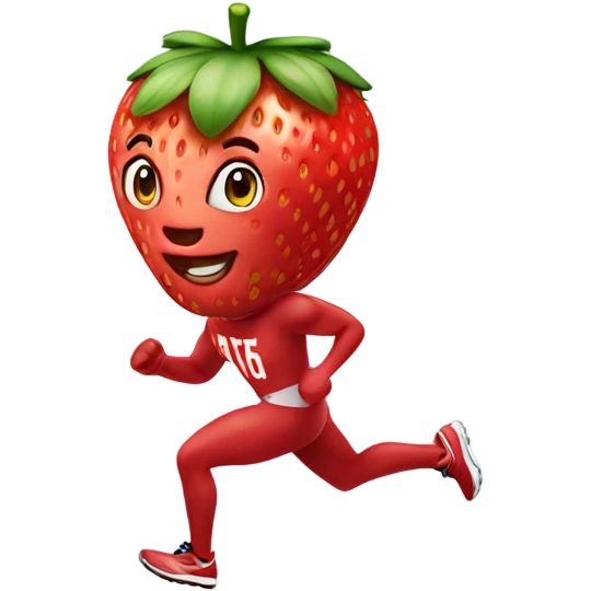 fit strawberry sprinting fast emoji