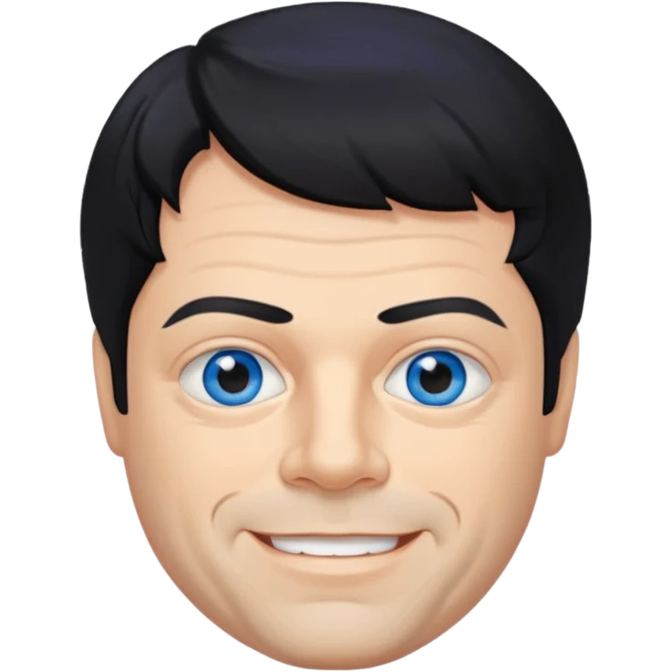 Oliver Reed with black hair, blue eyes emoji