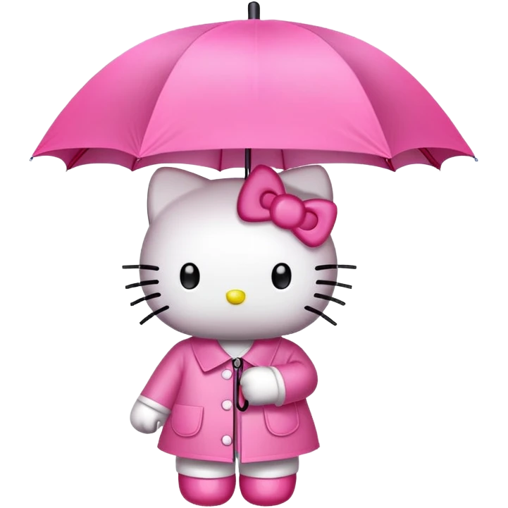 hello kitty pink holding pink umbrella emoji