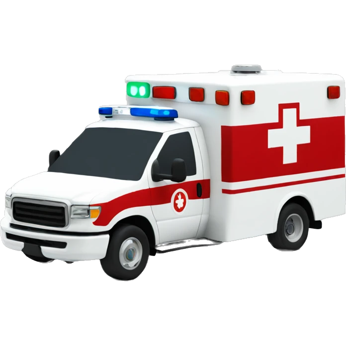 Ambulance with “MG” at logo emoji