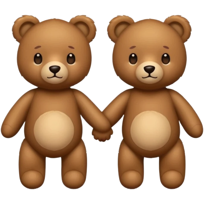 2 cute bears holding hands emoji