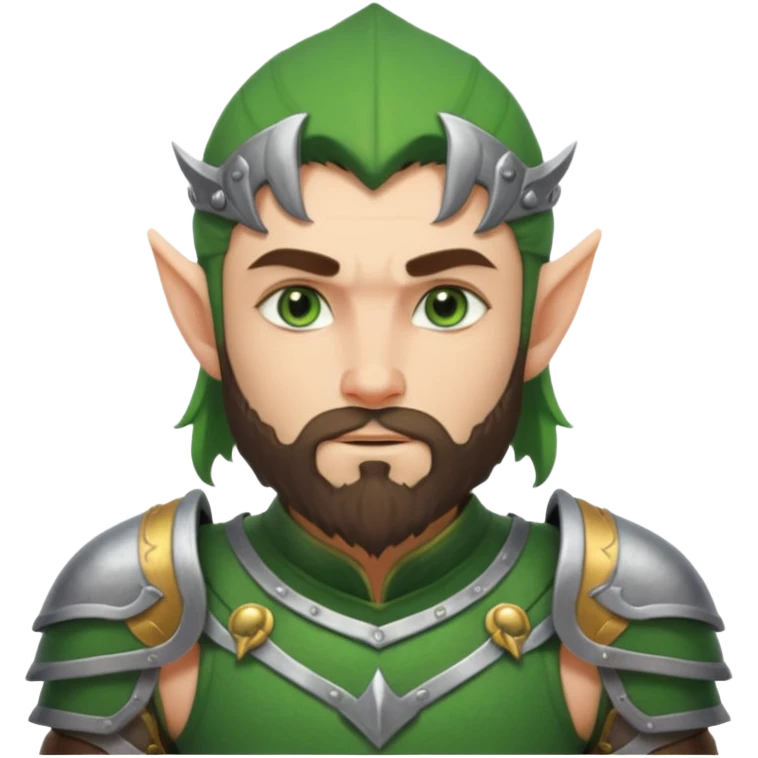 Bearded warrior elf in armor emoji