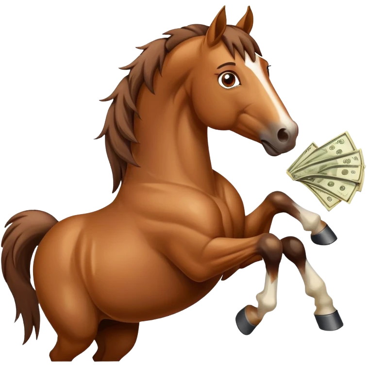 horse doing a money spread emoji
