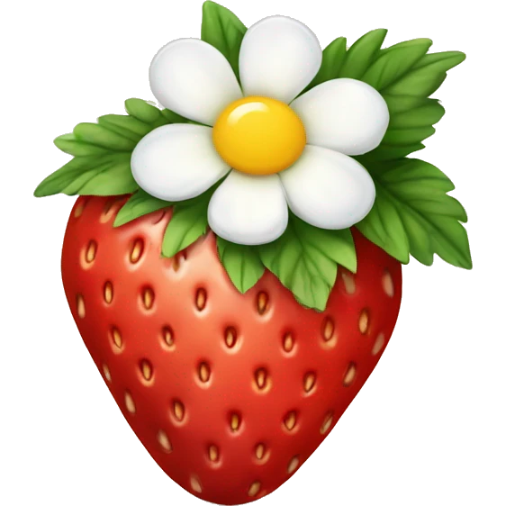 strawberry with flower and sun emoji