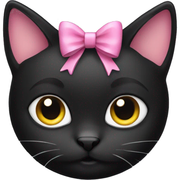 black cat with pink bow emoji