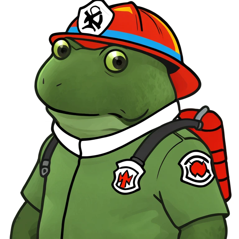 bufo in a fir fighter suit emoji