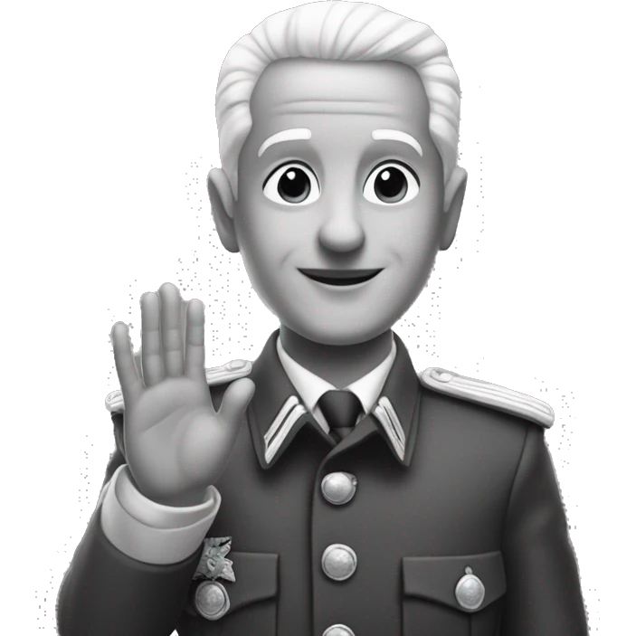 general peron raising hands black and white emoji