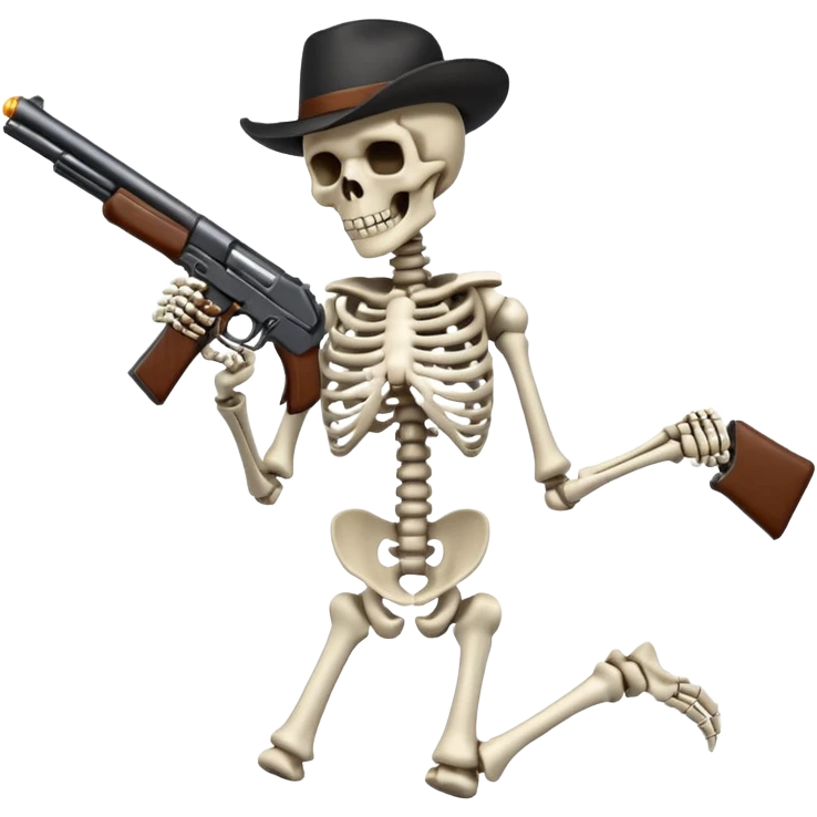 Skeleton with gun emoji