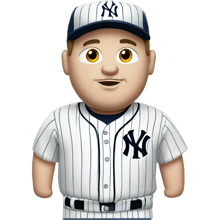 White chubby man with the jersey of the New York Yankees  emoji