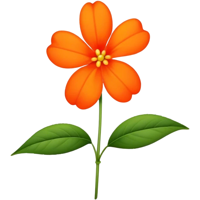 single Orange Impatiens, straight stem emoji