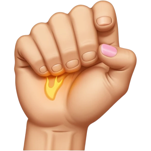 light brown hand in a fist with pinky finger raised emoji