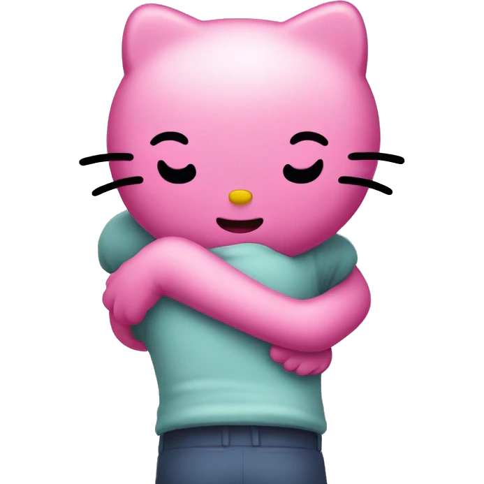Hello kitty hug emoji