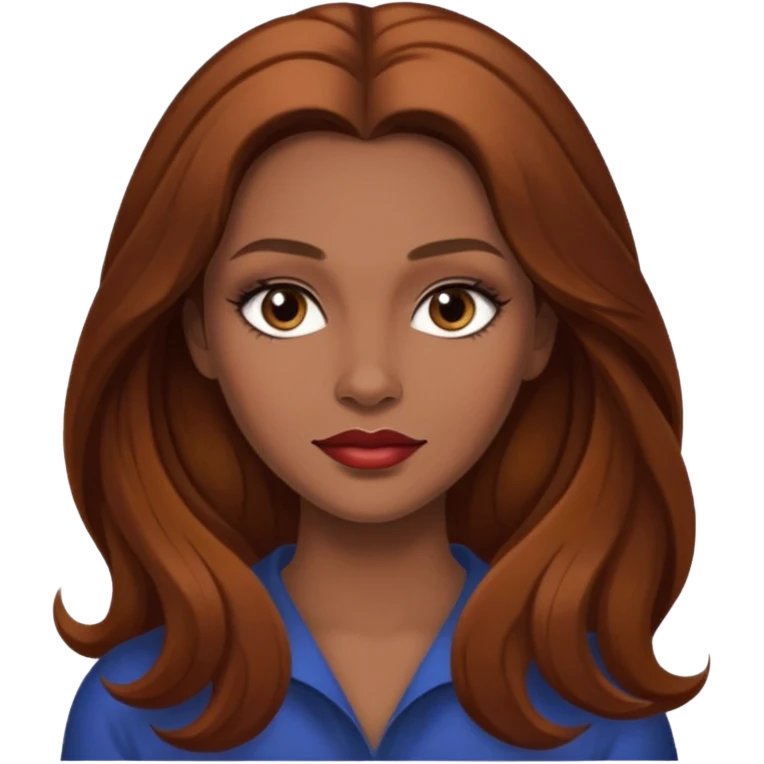 Patricia McKenzie, Actress (b.1977) with brown long hair emoji