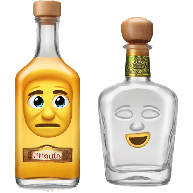Tequila añejo clear bottle no brand emoji