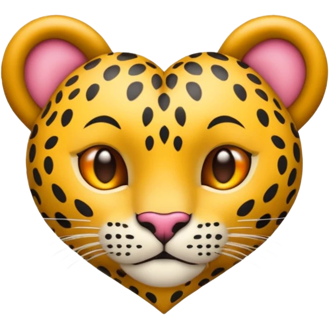 Emoji corazón con estampado de leopardo blanco  emoji