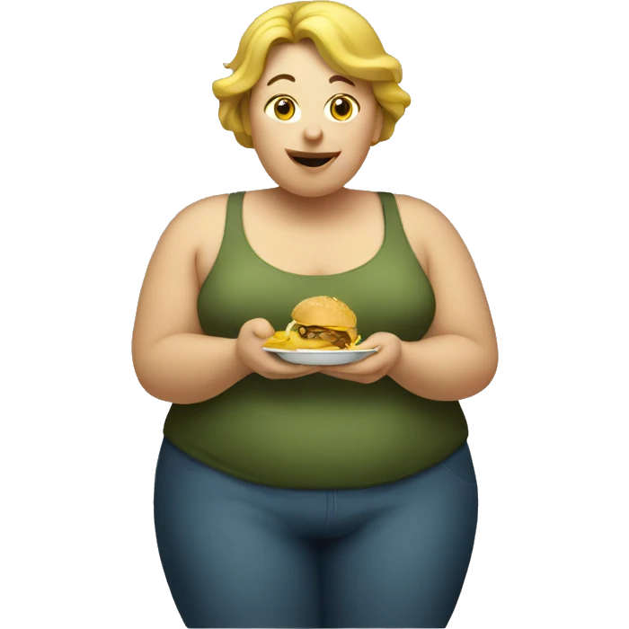 Fat woman eating  emoji
