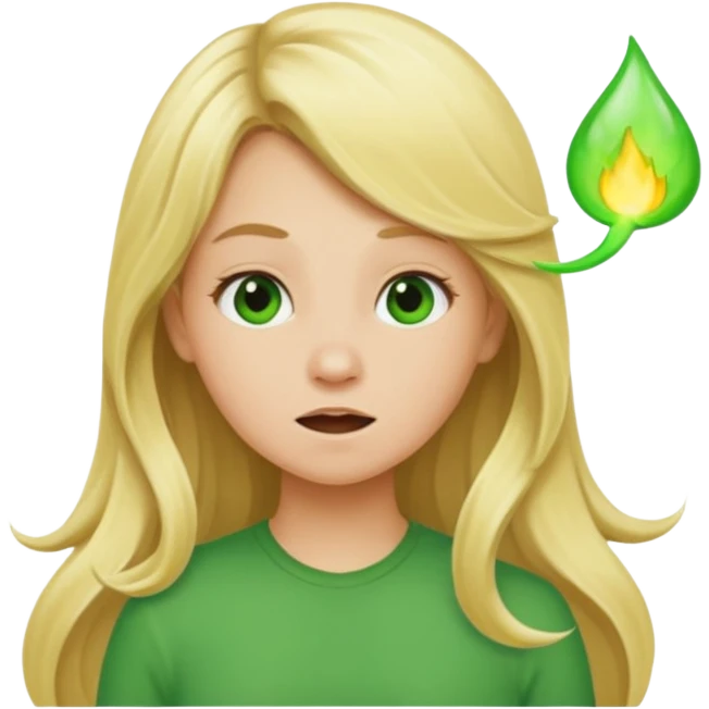 Long hair Blonde girl farting green  emoji