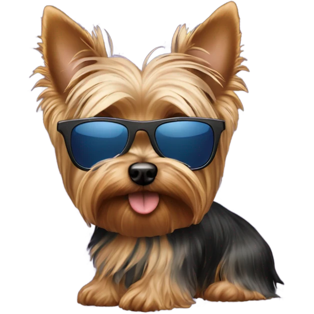 Yorkie wearing sunglasses emoji