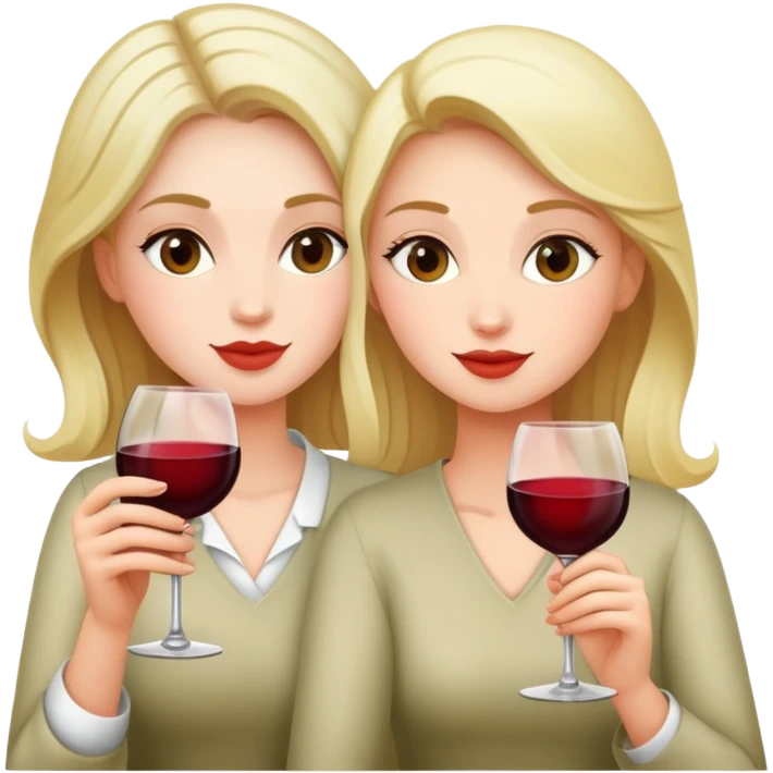 Ladies drinking wine emoji