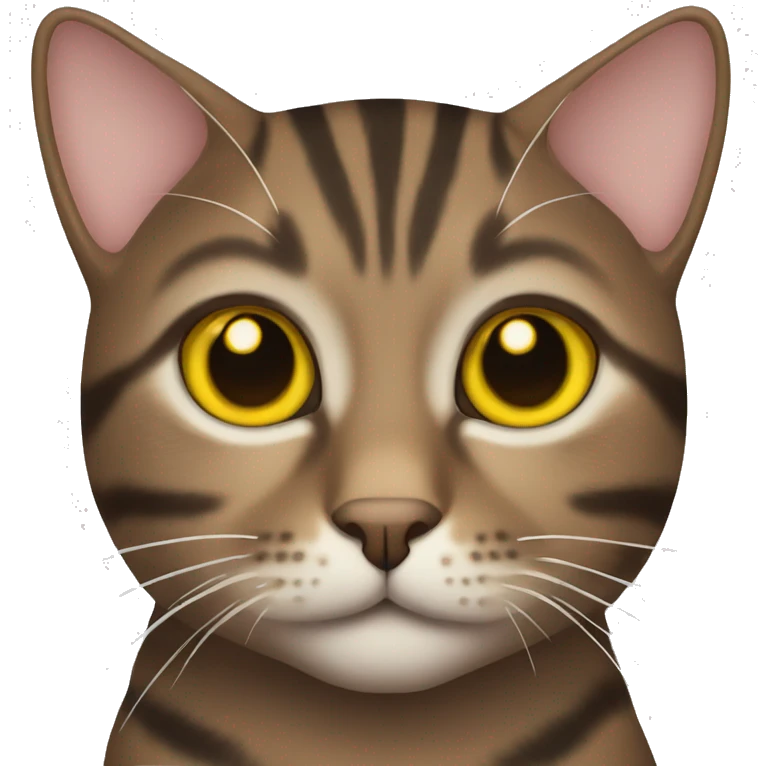 brown tabby cat with yellow eyes emoji