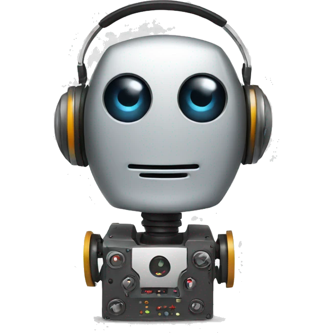 robot listening to music emoji
