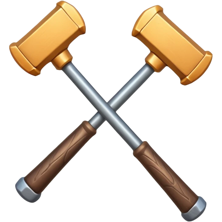 croisement de 2 marteaux (en mode duel, qui des deux va gagner) emoji