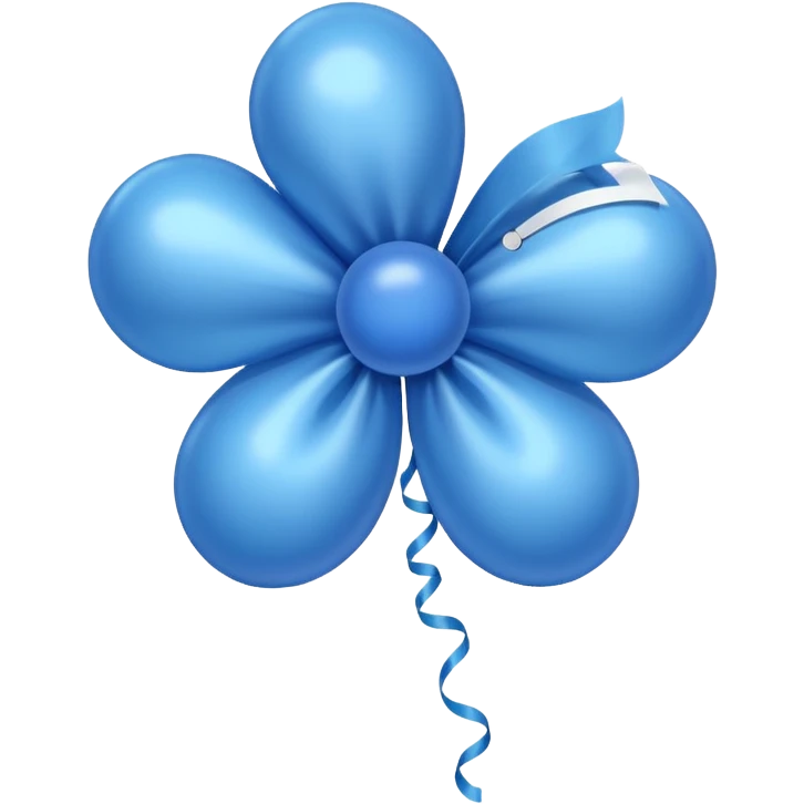 Make a cute balloon type fluffy bow of blue colour  emoji