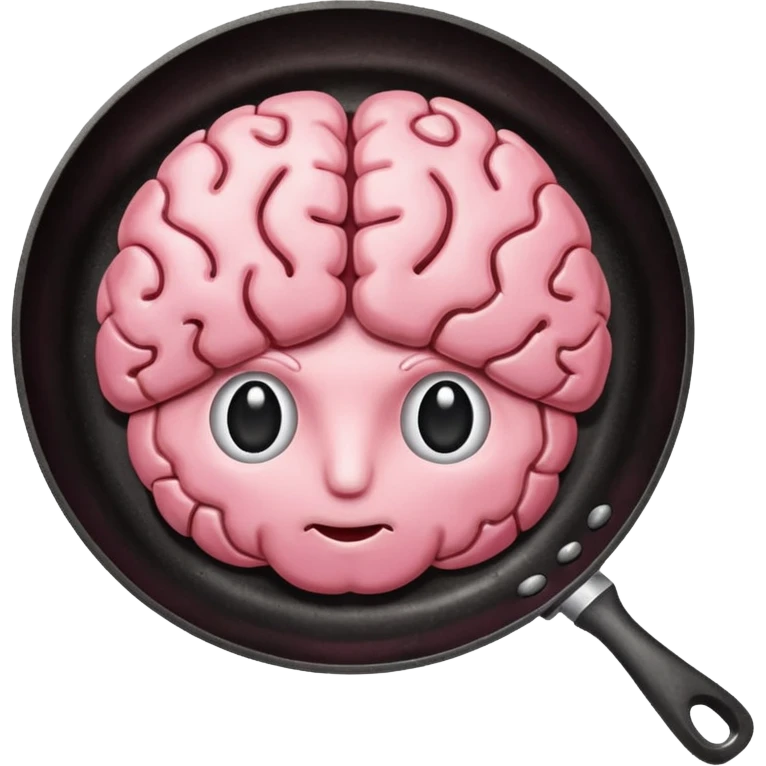 Brain in a frying pan emoji