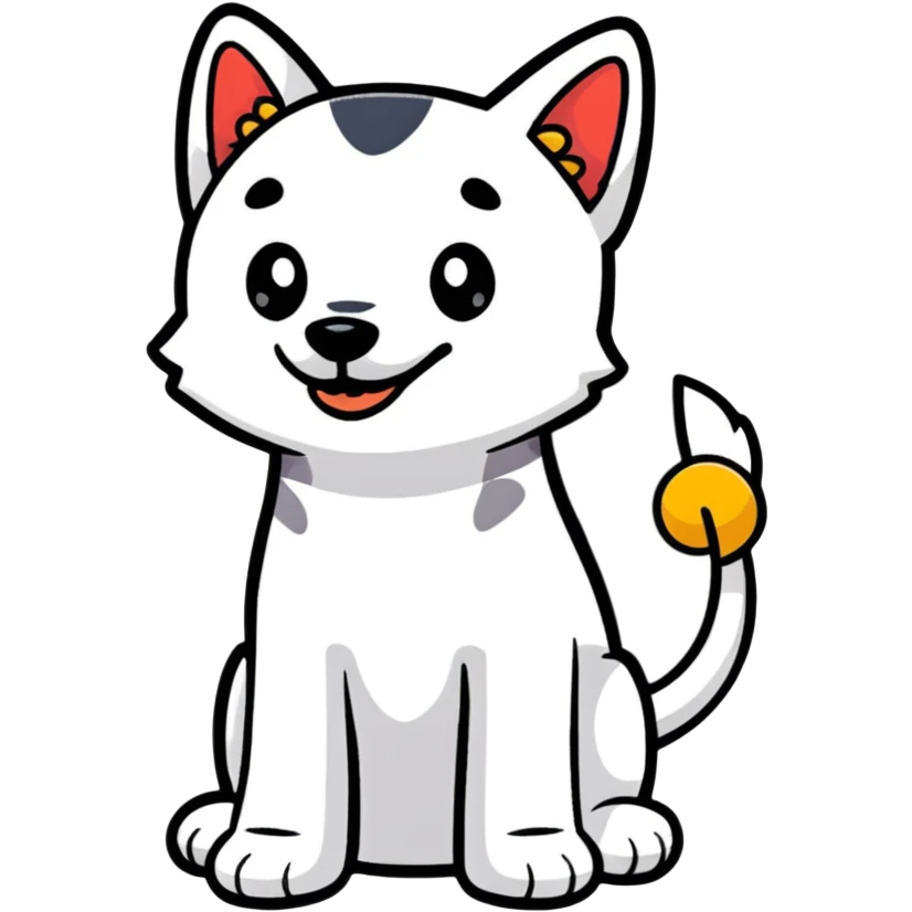 a dog with a half-human body, cartoon sticker style emoji