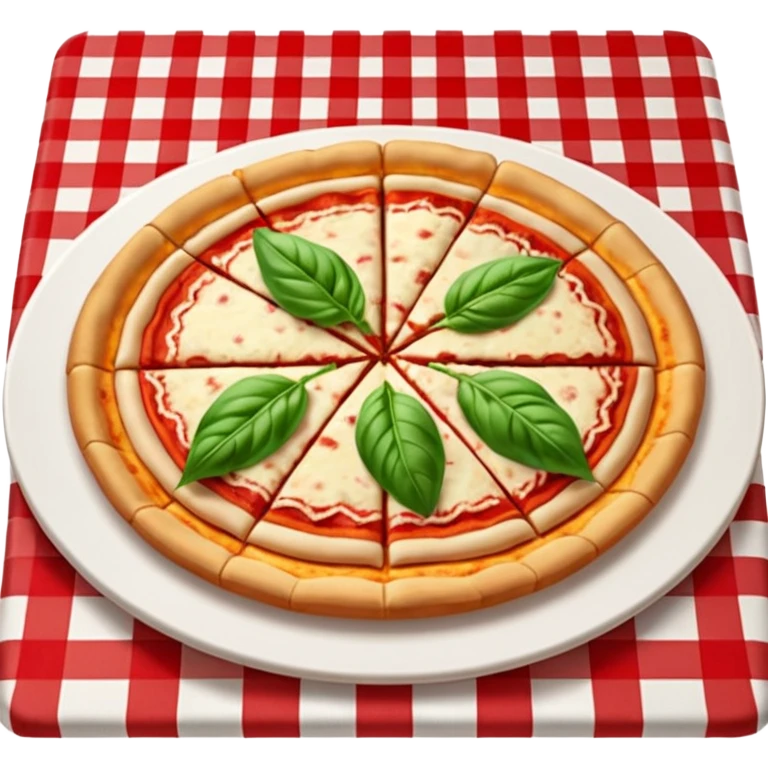 Margarita pizza on a Italian restaurant table emoji