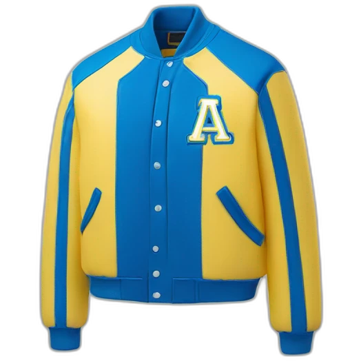 Varsity jacket ACES logo color blue sky and light yellow emoji