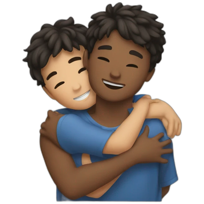 boy hug boy emoji