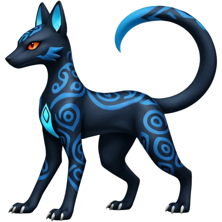 Salandit-Lucario-Bastet-Fakémon-hybrid-creature (full body)  emoji