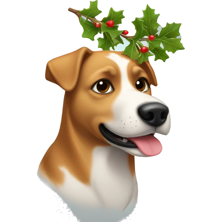 Dog under mistletoe emoji