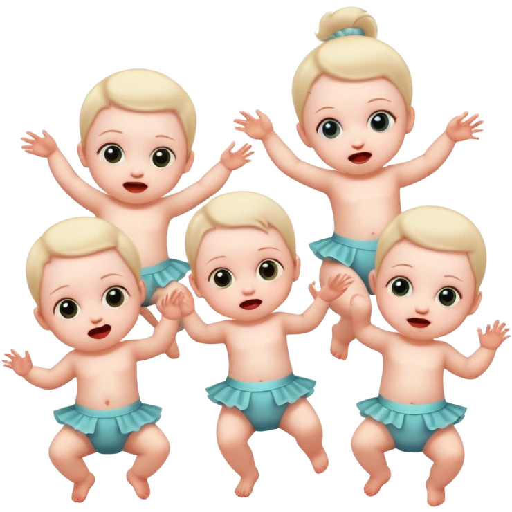 Babies with creepy faces dancing emoji